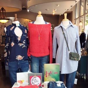 Woven Heart off the shoulder sweater